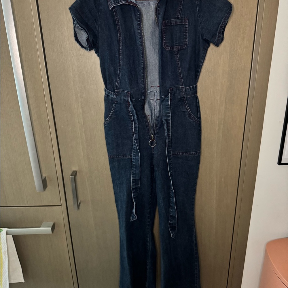 Dark Blue Denim Jumpsuit